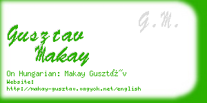 gusztav makay business card